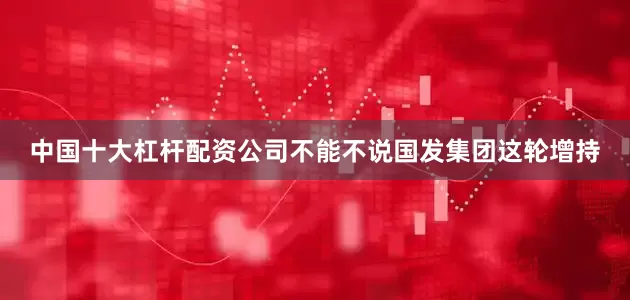 中国十大杠杆配资公司不能不说国发集团这轮增持